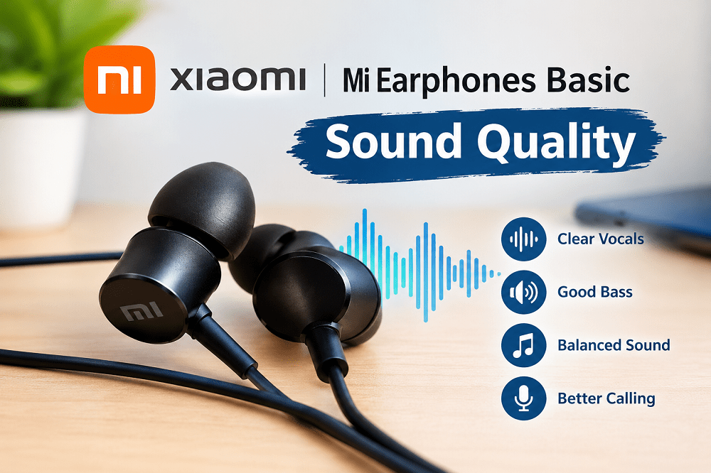 Mi Earphones Basic sound quality with clear vocals, good bass and balanced audio