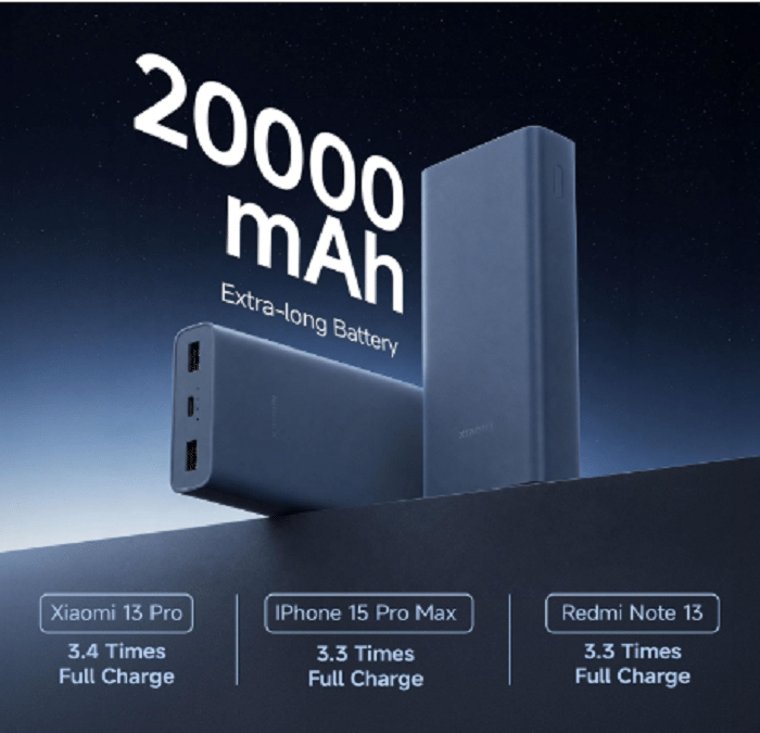Xiaomi Power Bank 4i 20000mAh design and build quality