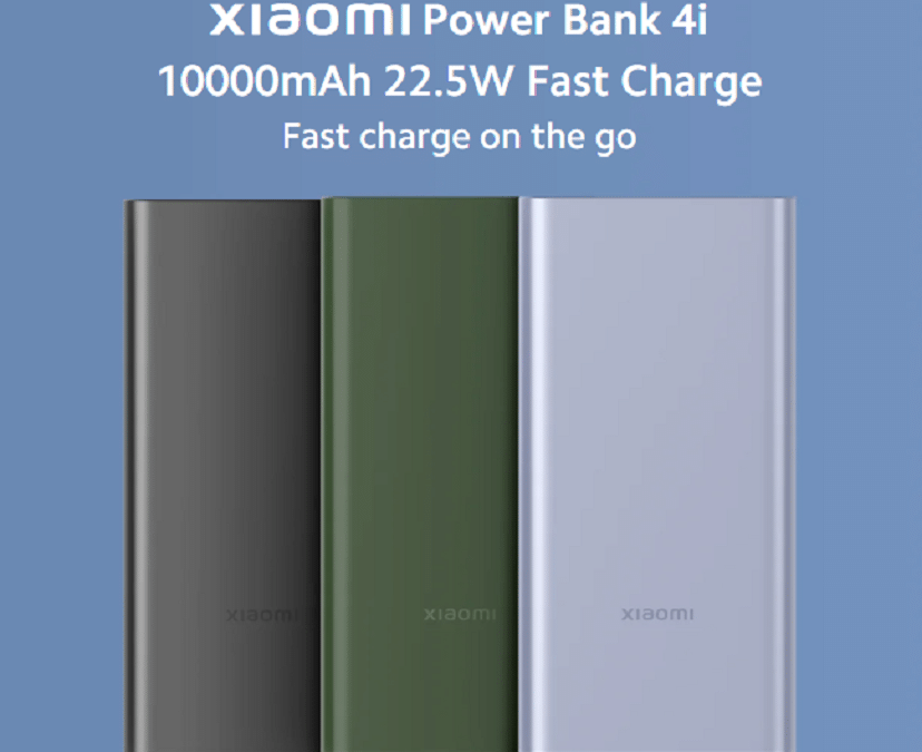 Xiaomi Power Bank 4i available in black olive green and coral purple